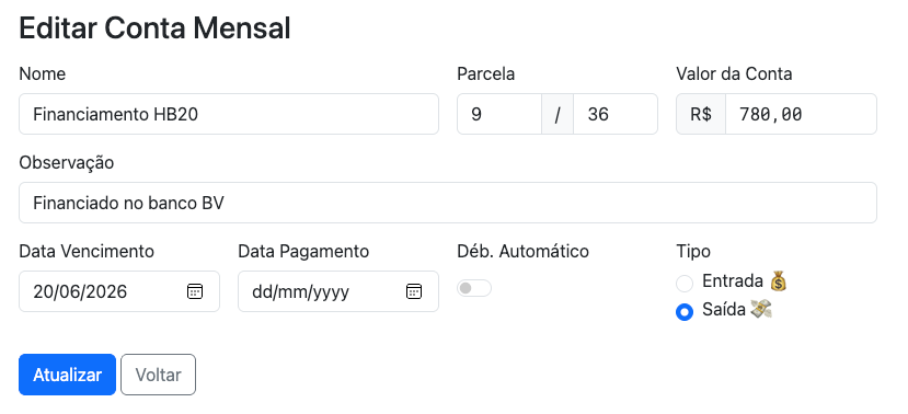 Editar Conta